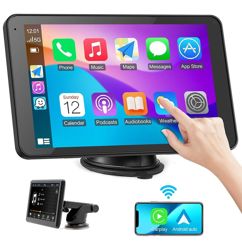 7-inch Portable Wireless Carplay Car MP5 Player Multimedia Bluetooth Plug Host