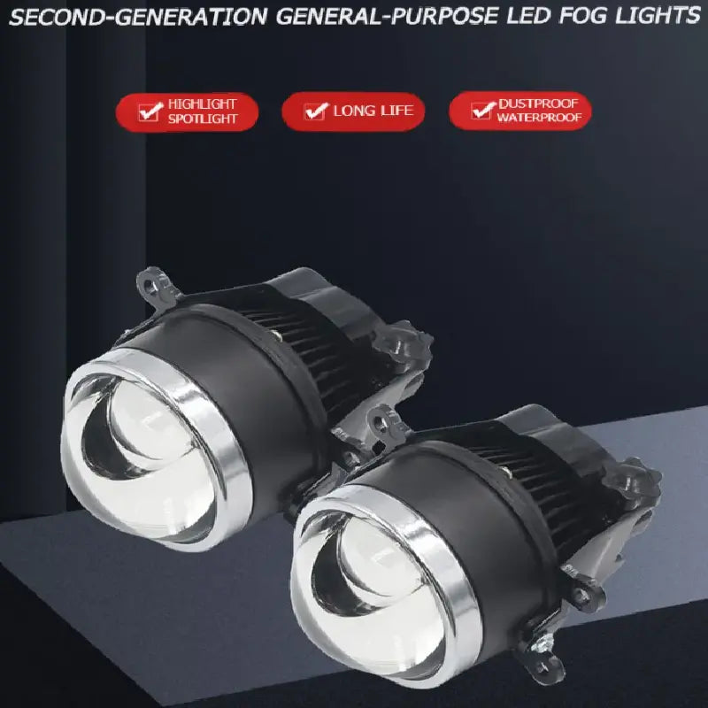 三色透镜雾灯汽车灯 LED 激光 3.0 英寸双透镜白色黄色暖光自由切换超亮远 3000K 4300K 6000K,2 件