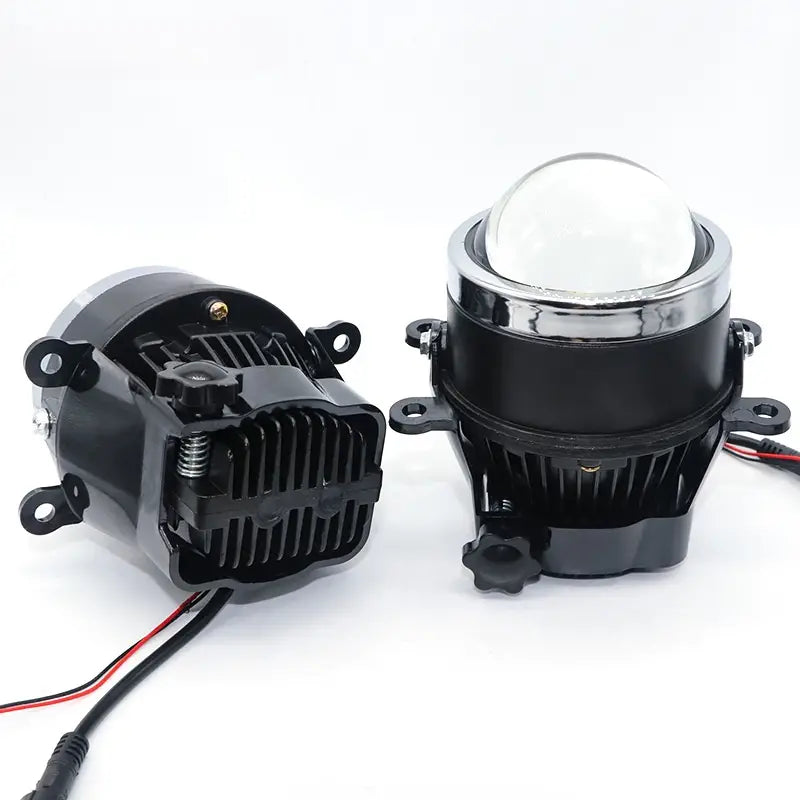 三色透镜雾灯汽车灯 LED 激光 3.0 英寸双透镜白色黄色暖光自由切换超亮远 3000K 4300K 6000K,2 件