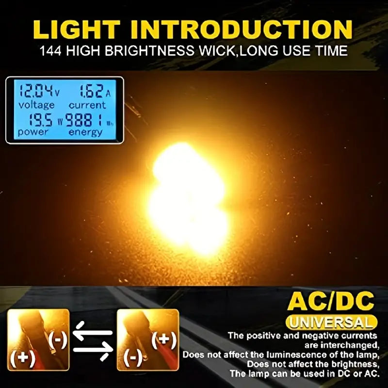 2pcs Car LED Decoding Anti Stroboscopic 7440 144smd Turn Signal Reversing Lamp Side Lamp T20 White Yellow Red