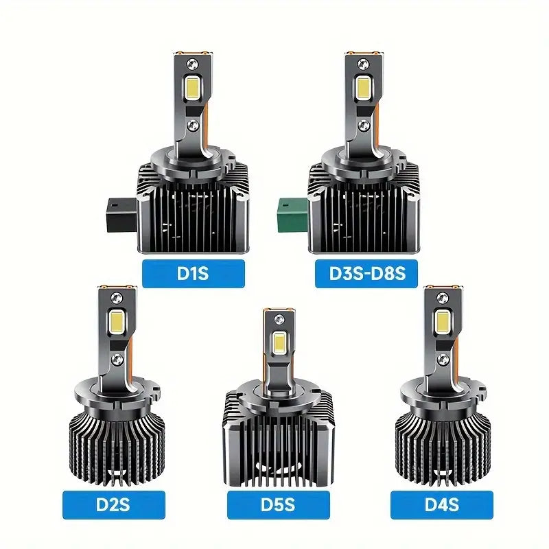 最新 LED 头灯灯泡 Luxlight 氙气灯 LED 头灯 D1S D2S D4S D5S D8S D1R D2R D3R Turbo LED 35000LM 双面 3570 芯片 6000K 即插即用,2 件