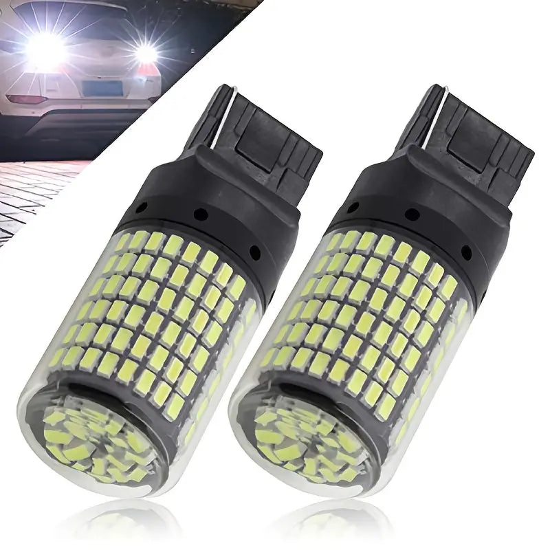 2pcs Car LED Decoding Anti Stroboscopic 7440 144smd Turn Signal Reversing Lamp Side Lamp T20 White Yellow Red