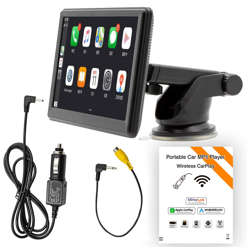 7-inch Portable Wireless Carplay Car MP5 Player Multimedia Bluetooth Plug Host