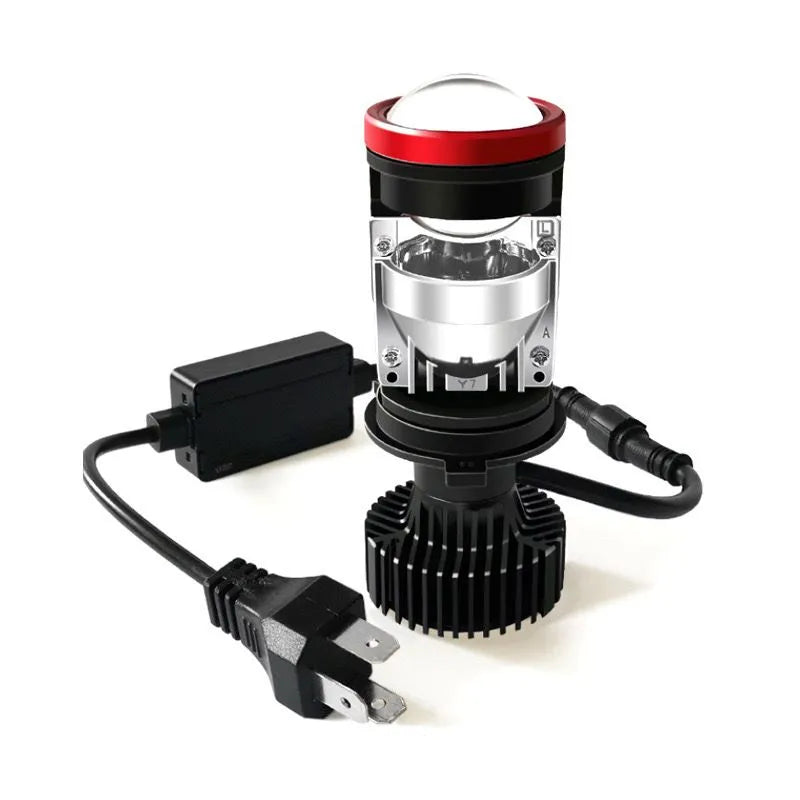 Car Bulb Lulxight Y7 H4 LED Mini Lens H4 P43T-38 Far/Near 6500K White (2pcs)