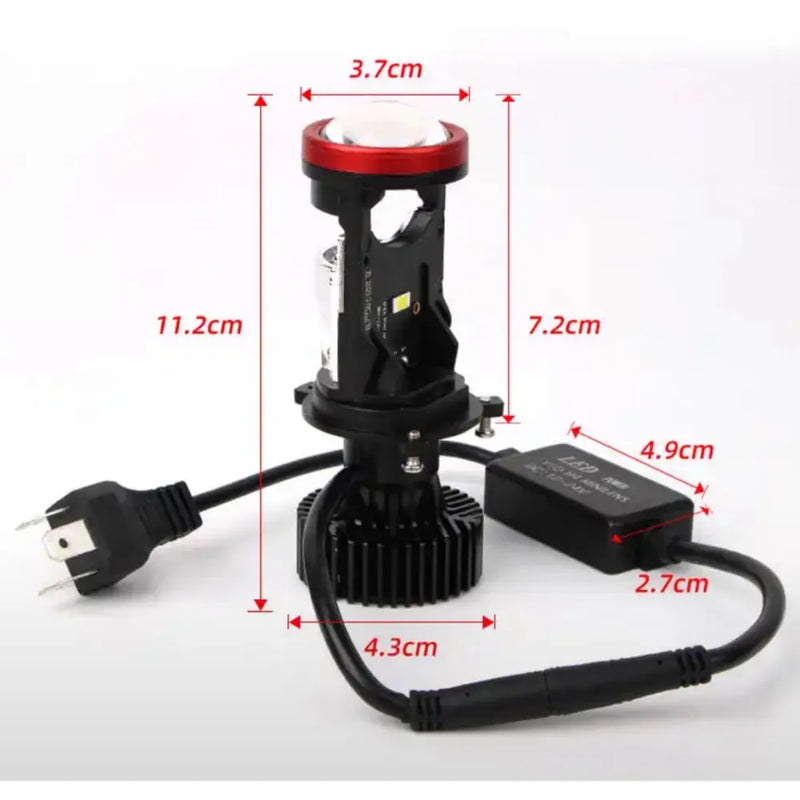 Car Bulb Lulxight Y7 H4 LED Mini Lens H4 P43T-38 Far/Near 6500K White (2pcs)