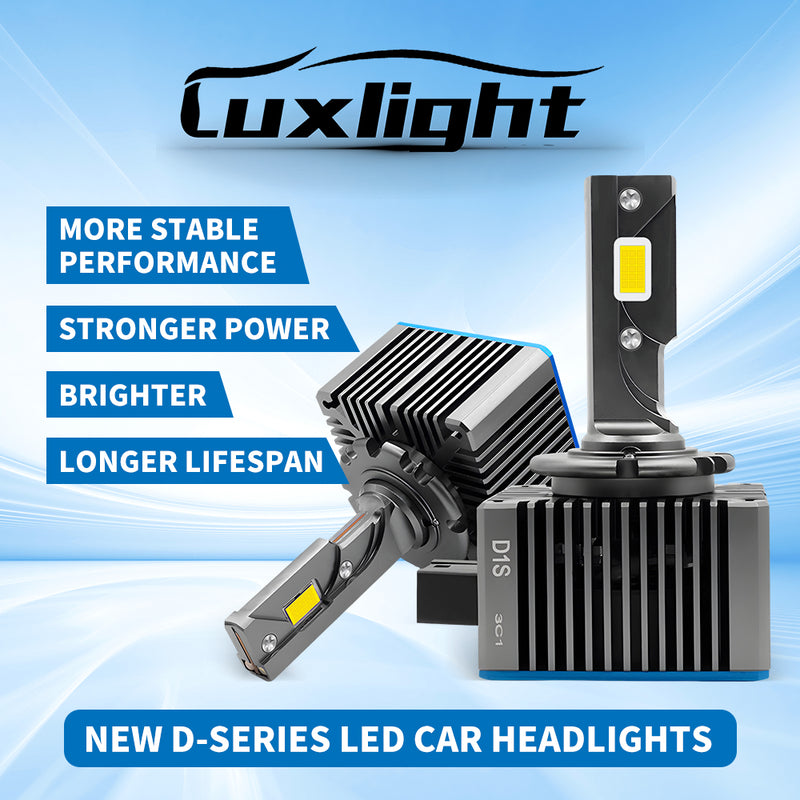 最新 LED 头灯灯泡 Luxlight 氙气灯 LED 头灯 D1S D2S D4S D5S D8S D1R D2R D3R Turbo LED 35000LM 双面 3570 芯片 6000K 即插即用,2 件