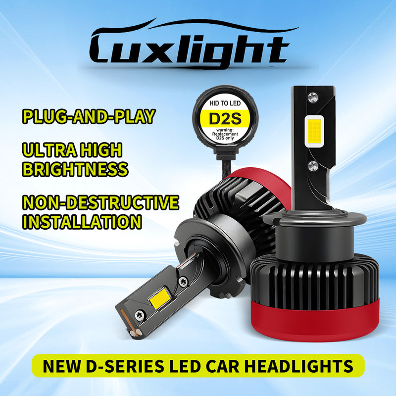 最新 LED 头灯灯泡 Luxlight 氙气灯 LED 头灯 D1S D2S D4S D5S D8S D1R D2R D3R Turbo LED 35000LM 双面 3570 芯片 6000K 即插即用,2 件
