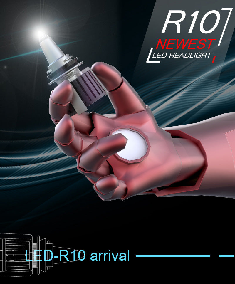 New R10 LED car headlights, 360 degree luminescence, laser shadowless lamp lens bulb, high power, high brightness