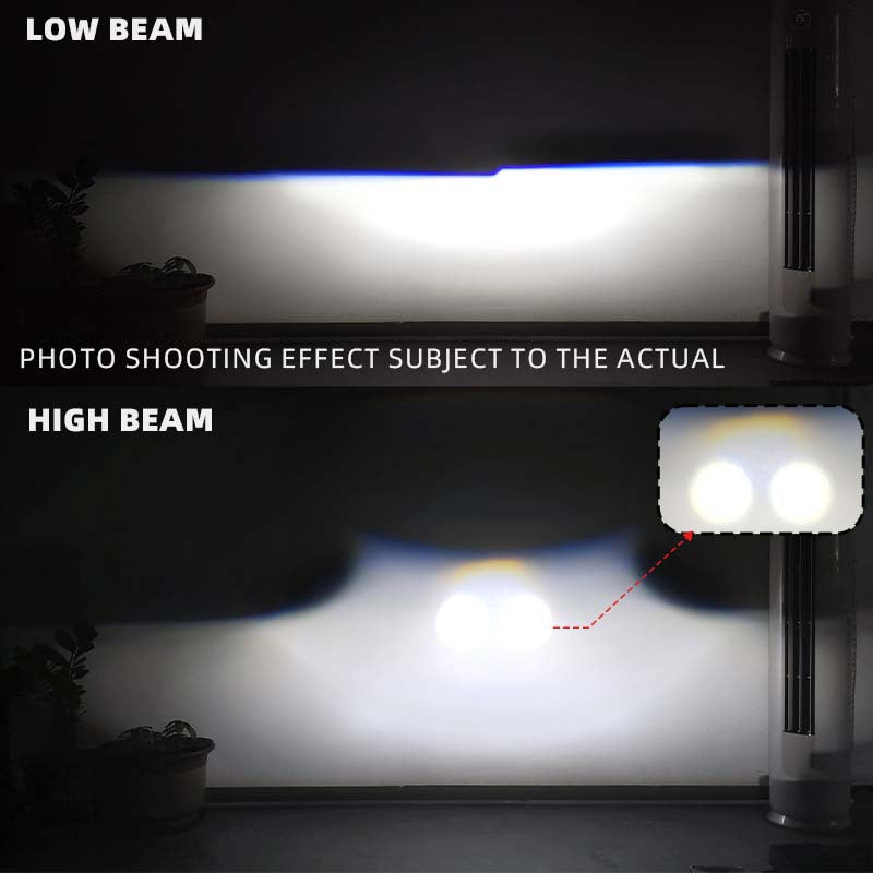 The new car headlights, dual direct laser headlights, 3-inch LED laser lens, high power 105W, far and near integration,2Pcs