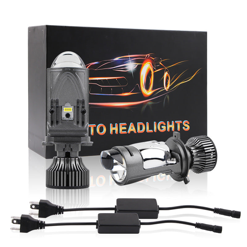 Super Bright Car LED Headlight H4 120W 20000LM Mini Projector Dual Lens, High Low Beam Bulb 2pcs