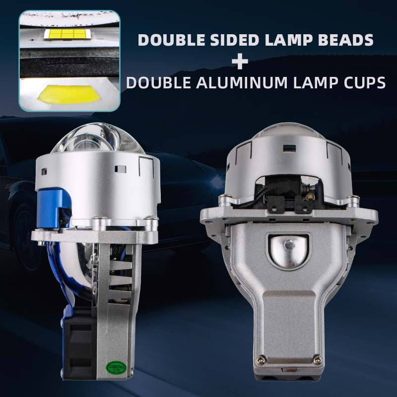 The new car headlights, dual direct laser headlights, 3-inch LED laser lens, high power 105W, far and near integration,2Pcs