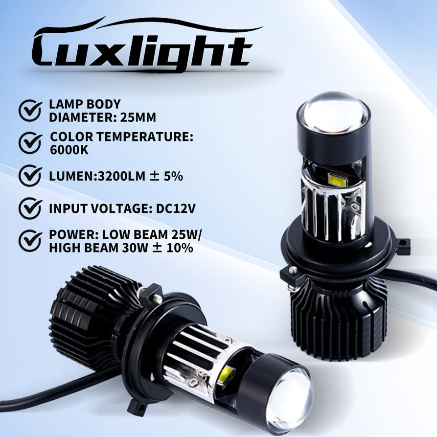 Y10 Pro LED Mini Lens, (Y10 Upgrade, Glossy) White 6000k, 20000LM, LED Lens, 2pcs