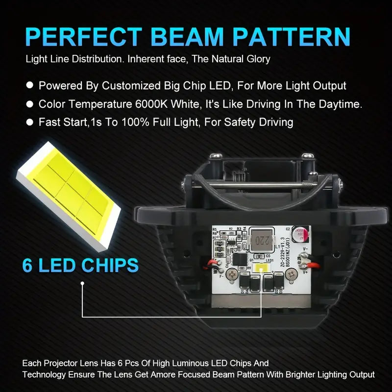 LED 双焦点透镜汽车头灯 6500K 3 英寸双 LED 投影仪透镜双曲面造型配件改装头灯灯 2 件(含税)