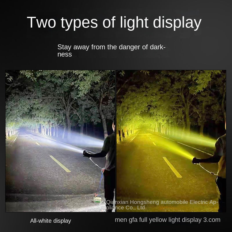 Car LED Spotlight, 12V24V Truck, Medium Network Fog Light, Double Lens Spotlight Small Steel Cannon, Laser High Beam/Low Beam, White/Yellow Light, 2 pcs